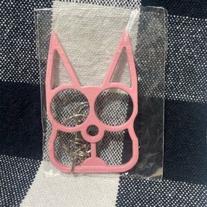 Self Defense Pink Cat-Shaped Keychain Accessory